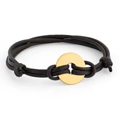 Bracelet Petite Cible Pour Homme Sur Lien Cuir Véritable (gravure Manuelle) -Atelier de Famille Soldes br pet cibl hom cuir po 2166 1200 1