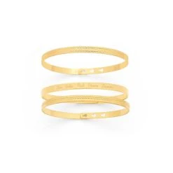 Trio De Joncs Ruban Fins Et Perles