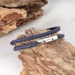 Bracelet Le Carré Tressé Pour Homme -Atelier de Famille Soldes brac carre tresse