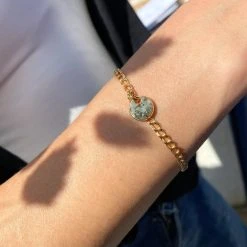 Bracelet Double Maillons Et Mini Breloques à Composer Plaqué Or