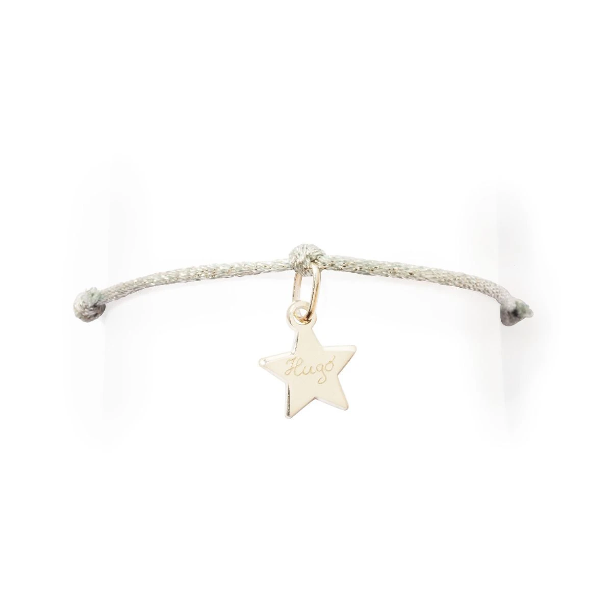 Bracelet 1 mini étoile sur lien pailleté Bracelet 1 Mini étoile Sur Lien Pailleté -Atelier de Famille Soldes bracelet enfant cordon argent etoile packshot