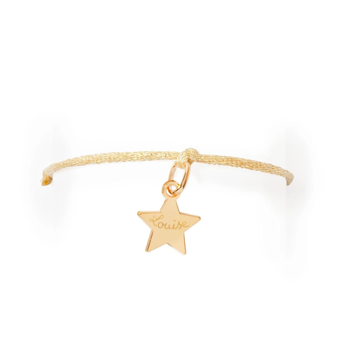 Bracelet 1 mini étoile sur lien pailleté Bracelet 1 Mini étoile Sur Lien Pailleté -Atelier de Famille Soldes bracelet enfant cordon dore etoile packshot