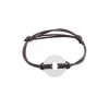 Bracelet Petite Cible Pour Homme Sur Lien Cuir Véritable (gravure Manuelle)