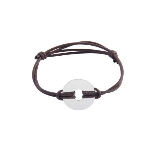 Bracelet Petite Cible Pour Homme Sur Lien Cuir Véritable (gravure Manuelle) 5 Bracelet Petite Cible Pour Homme Sur Lien Cuir Véritable (gravure Manuelle) -Atelier de Famille Soldes bracelet homme grande cible ag 1200