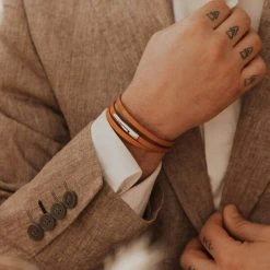 Bracelet Classic Triple Pour Homme -Atelier de Famille Soldes classic triple camel 2