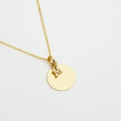 Collier Lettre Et Médaille Plaqué Or