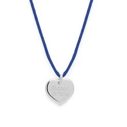 Collier 1 Breloque Sur Lien Satin Argent Massif (gravure Joaillier)