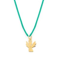 Atelier de Famille Soldes 21 Collier 1 Breloque Sur Lien Satin Plaqué Or (gravure Manuelle)