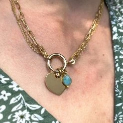 Collier Artémis, Pierre Baroque Et Breloque En Option -Atelier de Famille Soldes col artemis coeur