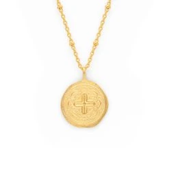 Collier Médaille Croix Byzantine Sur Chaîne Maille Forçat Perlée