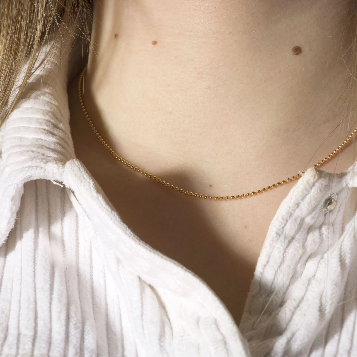 Collier chaîne petites billes Collier Chaîne Petites Billes -Atelier de Famille Soldes col chaine billes