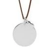 Collier Grande Médaille Et Mini Breloque Sur Lien Argent Massif