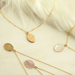 Collier Joséphine Sur Chaîne Maille Perlée Plaqué Or -Atelier de Famille Soldes col jo trio 1200 2