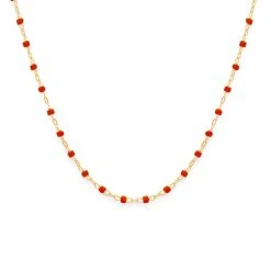 Collier Mahos Plaqué Or Collection LANZAROTE -Atelier de Famille Soldes col mahos rouge 3256 1200 84b7