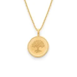 Collier Médaille Arbre De Vie Perlée
