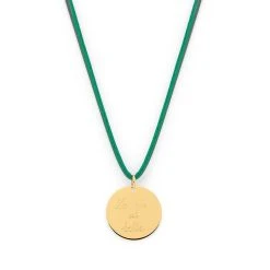 Collier Grande Médaille Sur Lien Satin