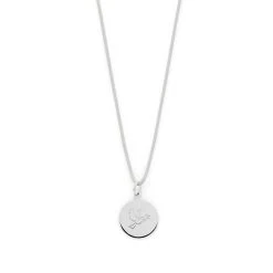 Atelier de Famille Soldes 13 Collier Petite Médaille Colombe Sur Lien Satin Argent Massif -1.7cm