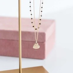 Double Collier Chaîne Maille Forçat Et Pierres Fines -Atelier de Famille Soldes collier best mum d cor 1200