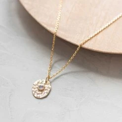 Collier Oeil Martelé Et Pierre Fine Plaqué Or 2 Collier Oeil Martelé Et Pierre Fine Plaqué Or -Atelier de Famille Soldes collier oeil martel d cor 1200 3037