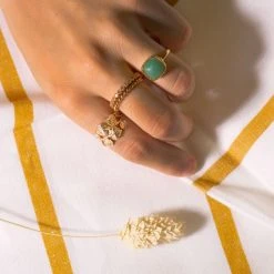 Bague Brin De Tilleul Plaqué Or -Atelier de Famille Soldes compo bagues 2