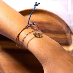 Bracelet Mahos Plaqué Or Collection LANZAROTE -Atelier de Famille Soldes compo bleu 1