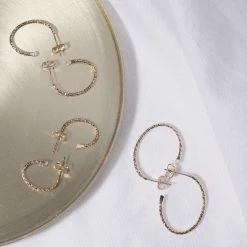 Créoles C Effet Diamanté ( 3 Tailles)