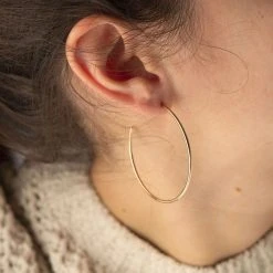 Créoles Lisses Plaqué Or ( 1,3, 2,8 Ou 3,8cm ) -Atelier de Famille Soldes creole lisse grande po port 1200