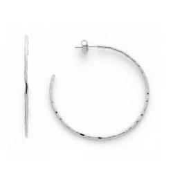 Créoles Martelées Argent Massif ( 1,3 Ou 2,8 Ou 3,8cm) -Atelier de Famille Soldes creole martelee 48mm ag 1200 2863 2c3d