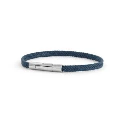 Bracelet Discret Acier Et Coton Pour Homme -Atelier de Famille Soldes disret bleu gris 1200 c7d2