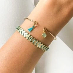 Duo De Jonc Fin Martelé Et Jonc Athéna Plaqué Or