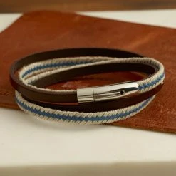 Bracelet Le Nautic En Cuir Véritable Pour Homme 12 Bracelet Le Nautic En Cuir Véritable Pour Homme -Atelier de Famille Soldes fdgp 3