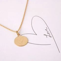 Collier 1 Breloque Sur Chaîne Plaqué Or (reproduction De Votre Dessin)