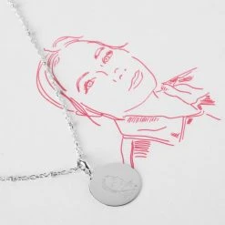 Collier 1 Breloque Sur Chaîne Perlée Argent Massif (reproduction De Votre Dessin)