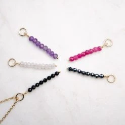 Collier Poème Sur Chaîne Perlée Plaqué Or -Atelier de Famille Soldes img 0506