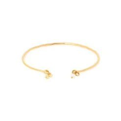 Jonc Fin Martelé Nacre Et Mini Gris-gris -Atelier de Famille Soldes jonc fin martele nacre trefle packshot