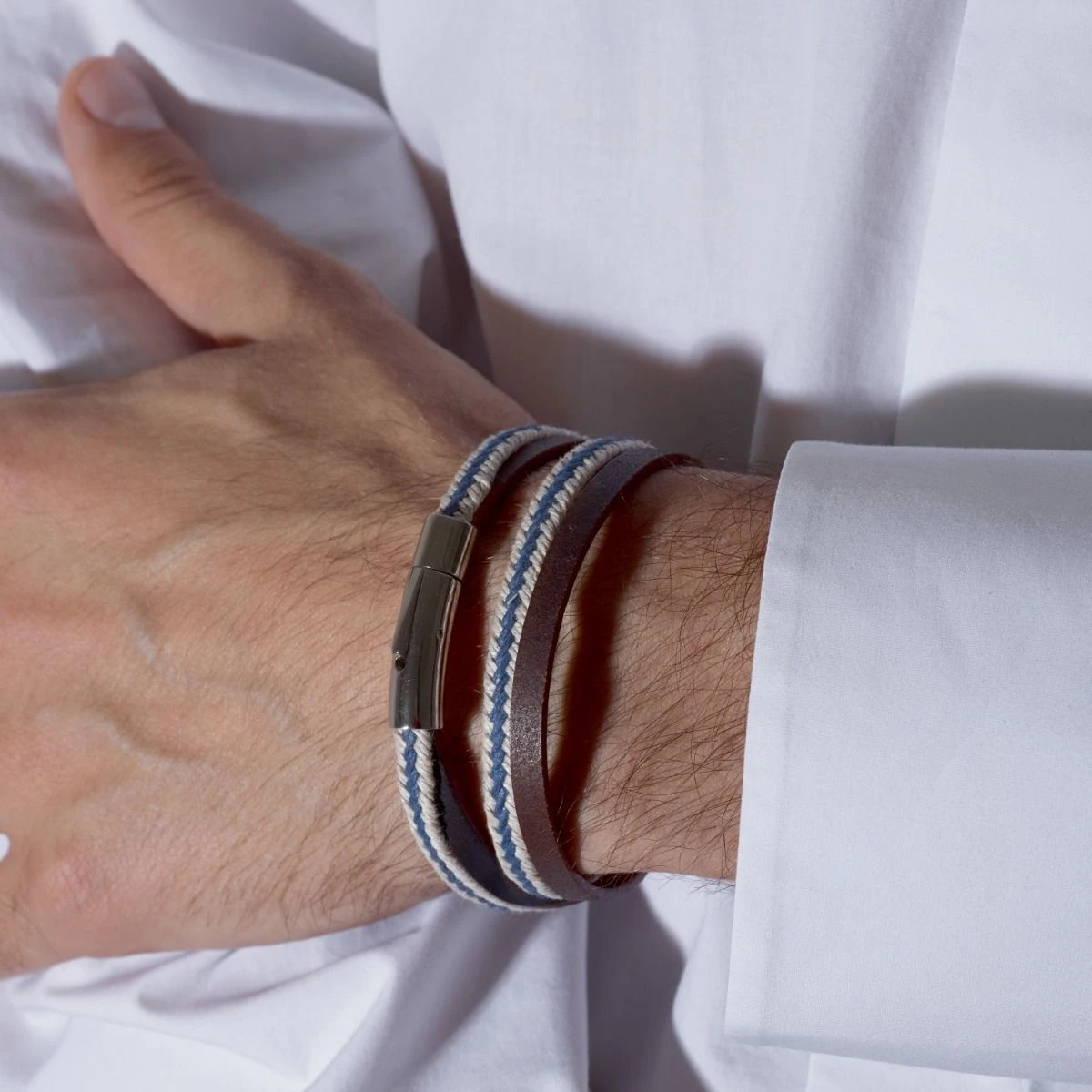 Bracelet le Nautic en cuir véritable pour homme Bracelet Le Nautic En Cuir Véritable Pour Homme -Atelier de Famille Soldes le nautic