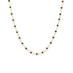 Collier Mahos Plaqué Or Collection LANZAROTE -Atelier de Famille Soldes mahos noir 3256 1200 2