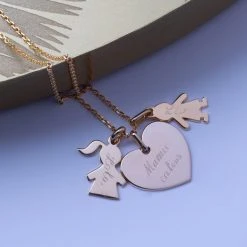 Collier 1 Breloque Et 2 Mini Breloques Sur Chaîne Forçat Plaqué Or