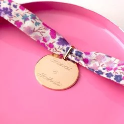 Bracelet 1 Breloque Sur Liberty Plaqué Or (gravure Joaillier)