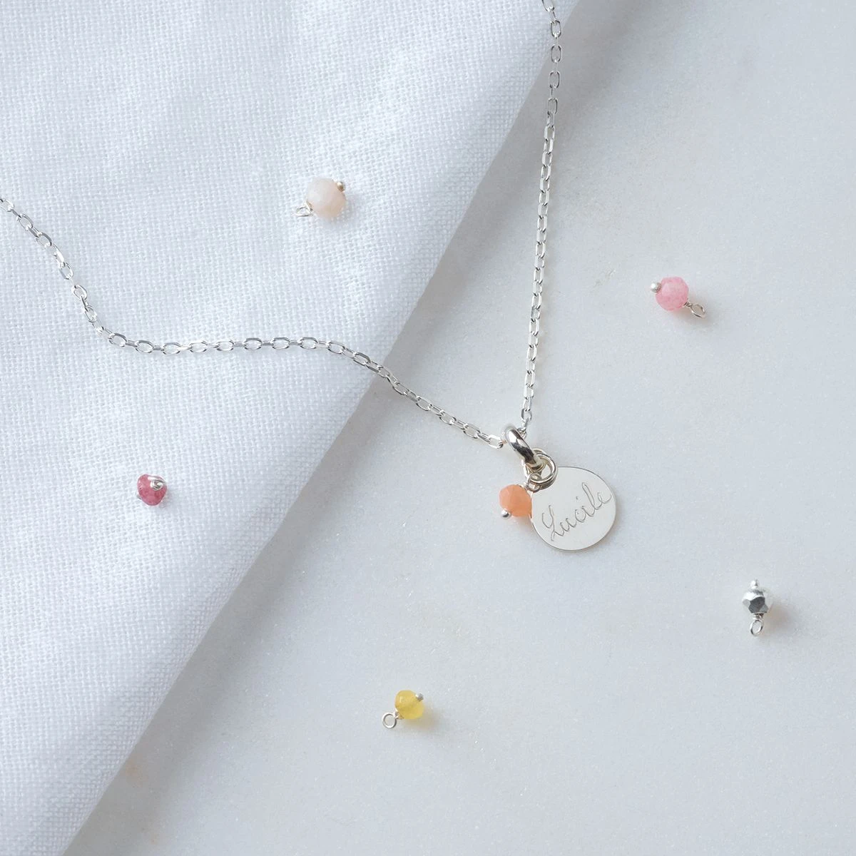 Collier 1 mini breloque et pierres semi-précieuses Argent Collier 1 Mini Breloque Et Pierres Semi-précieuses Argent -Atelier de Famille Soldes mini breloque pierre 2347 2