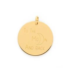 Collier Grande Médaille Sur Chaîne Forçat Plaqué Or (gravure Joaillier) -Atelier de Famille Soldes moon