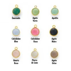 Collier 1 Breloque Et Pierre Fine Sur Chaîne Plaqué Or -Atelier de Famille Soldes nuancier grandes pierres serties 10 po 1200 copie