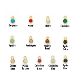 Boucles D'oreilles Mini Rond Bombé Et Pierres Serties Plaqué Or -Atelier de Famille Soldes nuancier mini pierres serties 05 po 1200 copie