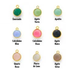 Collier Grande Médaille Et Pierre Fine Sur Chaîne Forçat En Plaqué Or -Atelier de Famille Soldes pierre serties grandes 1 cm po bleu ok