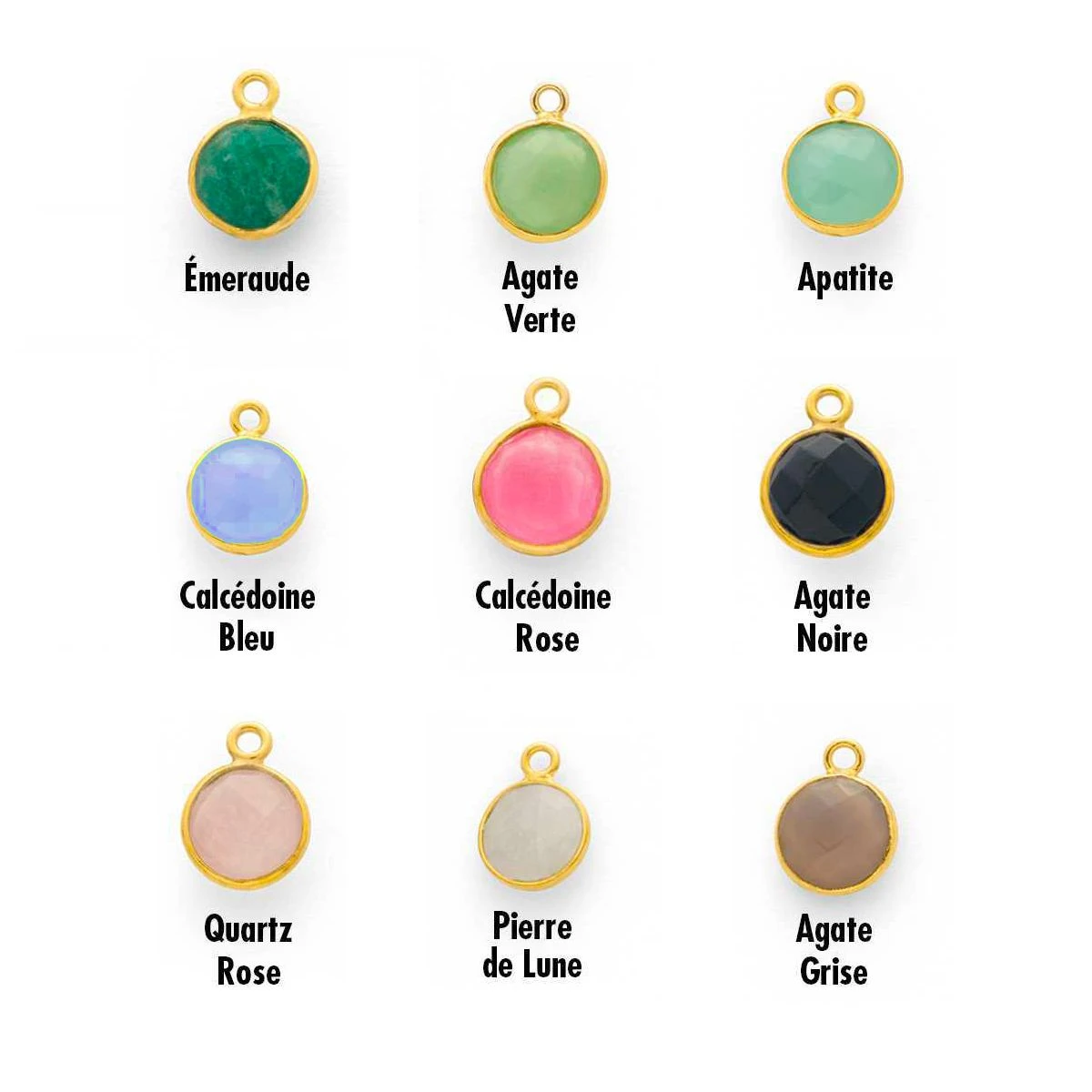 Collier grande médaille et pierre fine sur chaîne perlée plaqué Or Collier Grande Médaille Et Pierre Fine Sur Chaîne Perlée Plaqué Or -Atelier de Famille Soldes pierre serties grandes 1 cm po bleu ok 1