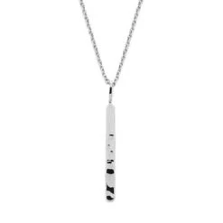 Collier Barrette Martelée Sur Chaîne Argent Massif