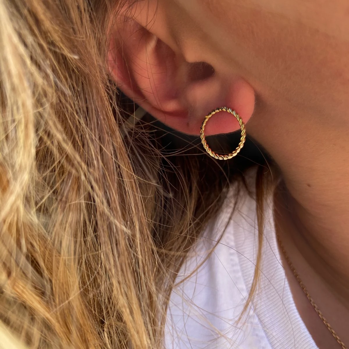 Boucles d'oreilles anneau torsadé Boucles D'oreilles Anneau Torsadé -Atelier de Famille Soldes ronds torsad s port 1200