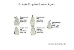 Bracelet Chaîne Petits Maillons Poupées Russes® à Composer Argent Massif -Atelier de Famille Soldes tableaupoup esrusseslightsign
